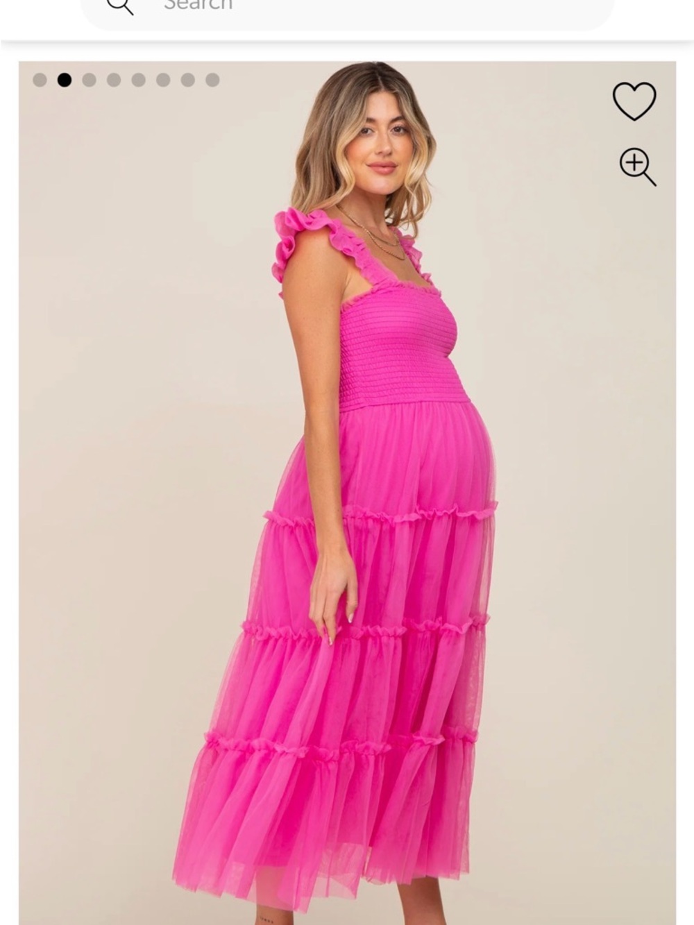 Hot Pink Maternity Tiered Maxi Dress